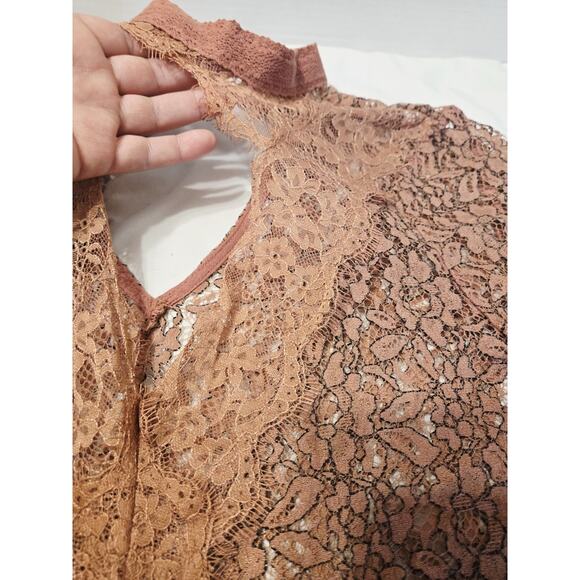 Free People Lace Secret Origins Tunic Dusty Mauve Babydoll Sz S Holiday Boho - Picture 10 of 15